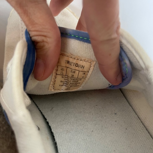 Rare TRETORN Vintage 90s Women's Canvas White / Multicolour Nylite Runners, 7.5 - Picture 4 of 10